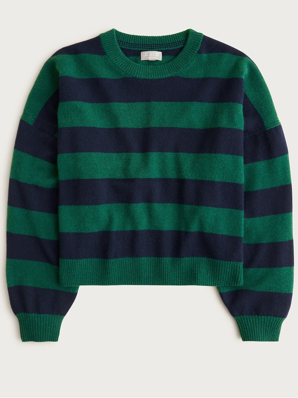 NWT J. Crew Cashmere blouson-sleeve sweater in Stripe Size Small - Picture 4 of 6